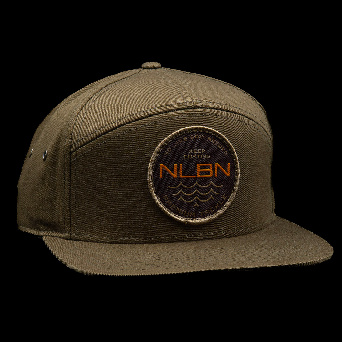 7 Panel - Dark Loden - Orange/Brown Waves