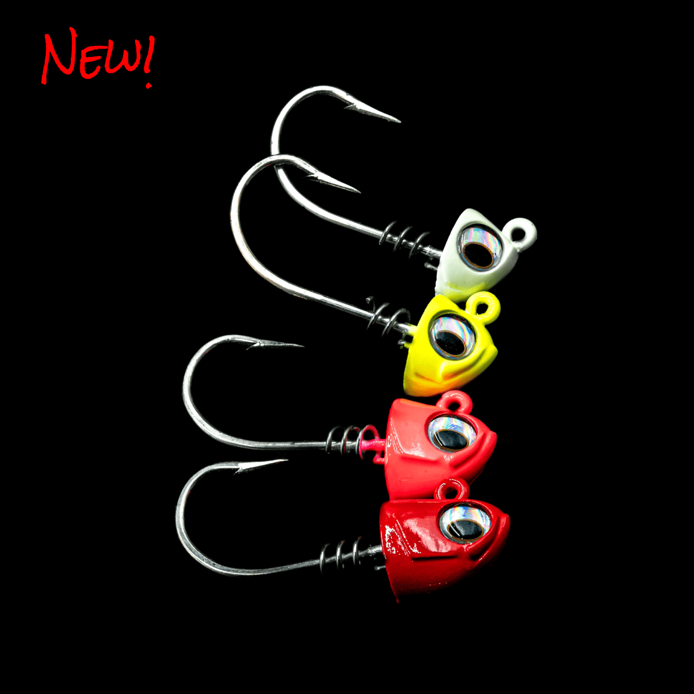 5 Testine Jig Mustad 2/0 – Pesi Vari 3g-10g Per Pesca A Spinning A Luccio E Persico