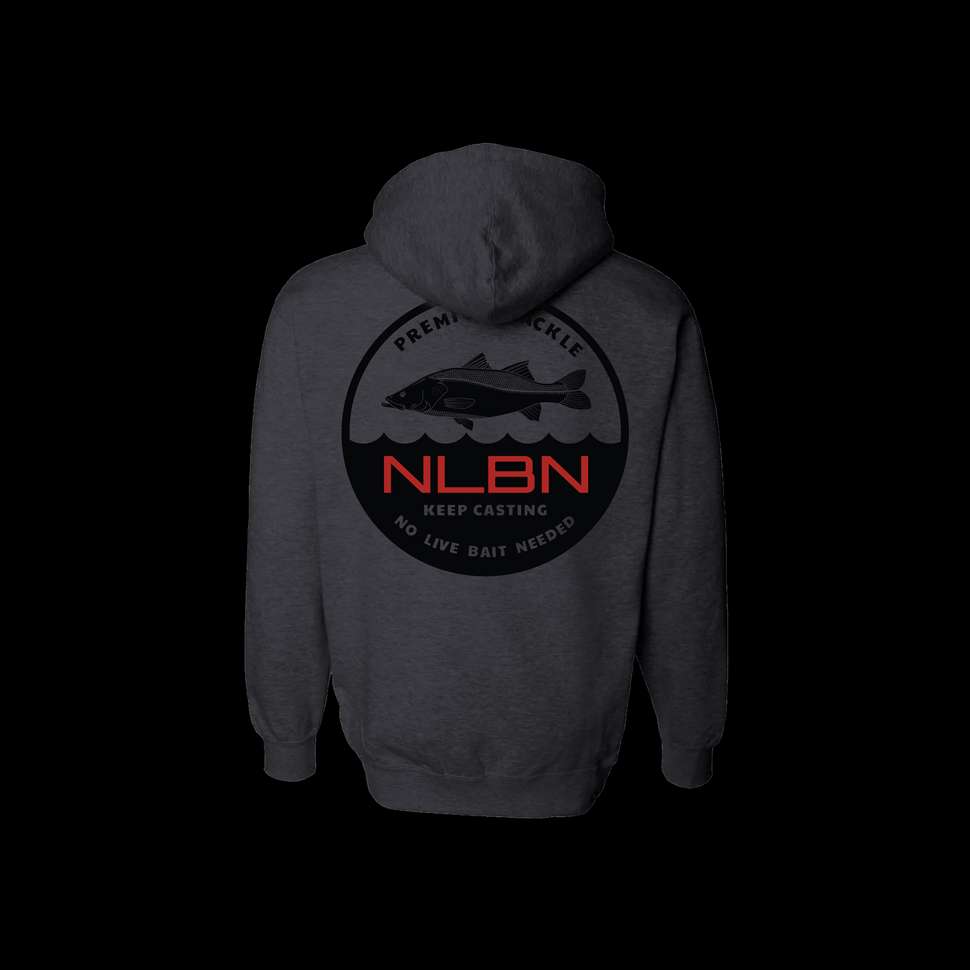 Hoodies - Charcoal Heather - Snook Wave Red